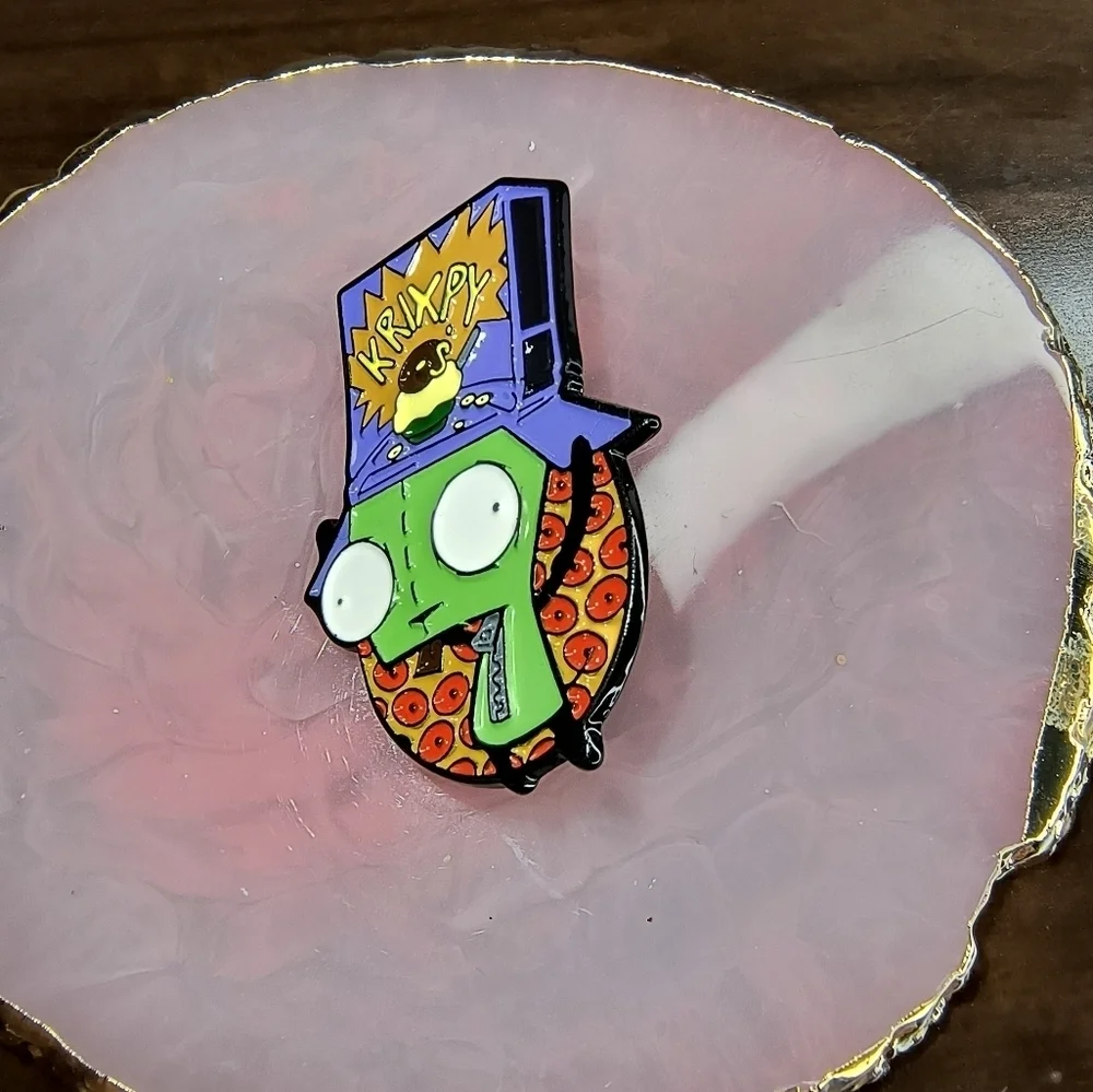 Women’s Jewelry/Kids Cute Enamel Pin - Green and Blue Gir Invader Zim